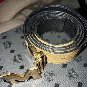 Pre owned reversible Gold and black MCM Belt